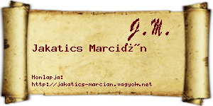 Jakatics Marcián névjegykártya